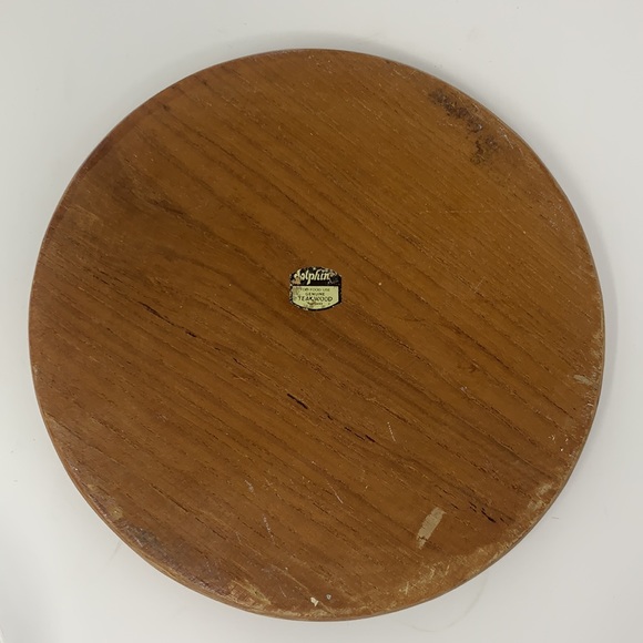 Mid Century Round Server w/ Glass Dome - Picture 5 of 5